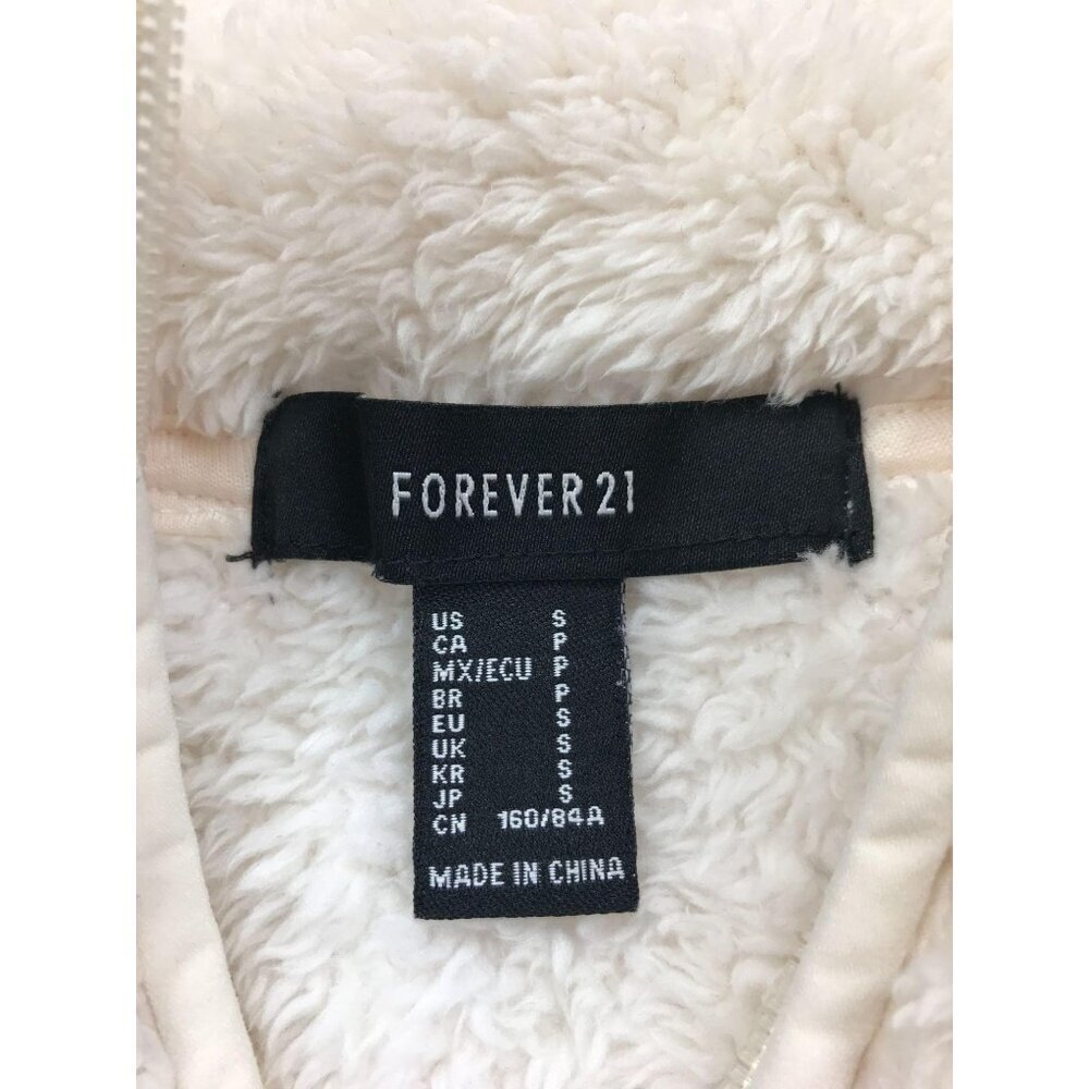 Forever 21 Fleece 1/4 Zip Jacket Small Pocket Soft Faux Fur - Picture 3 of 8